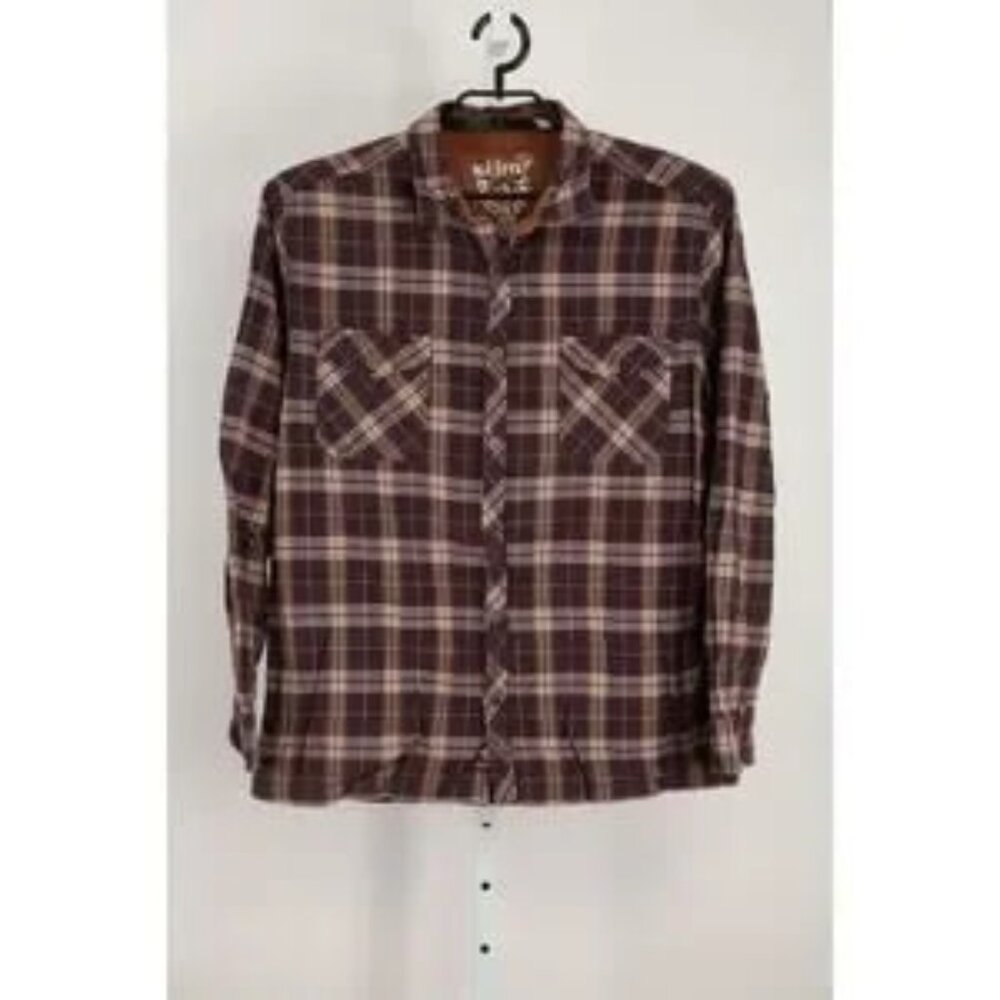 Kuhl Shirt Mens Large Brown Plaid Pockets LongSleeves